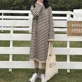 Striped Crewneck Knit Dress