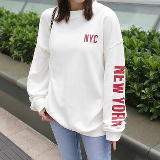 New York Boxy Printed Sweatshirt