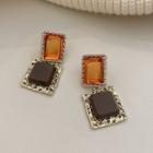 Square Drop Earring 1 Pair - Brown - One Size