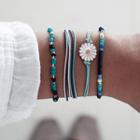 Set Of 4: Daisy / Bead Bracelet (assorted Designs) Set Of 4 - 8714 - One Size