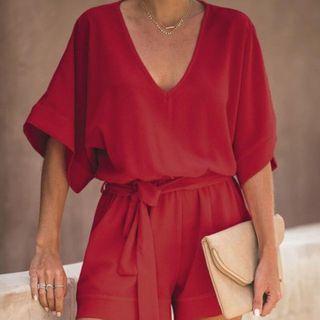 Short-sleeve Chiffon Romper