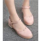 Ankle Strap Brogue Flats