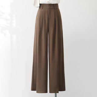 High Waist Wide Leg Dress Pants / Short-sleeve T-shirt