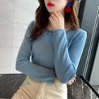 Long-sleeve Light Knit Top In 6 Colors