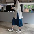 Slit Shirt / A-line Midi Skirt