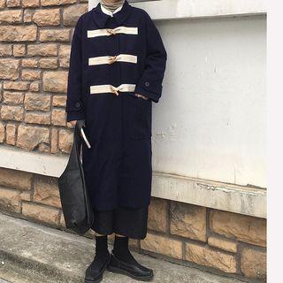 Toggle Long Coat Navy Blue - One Size