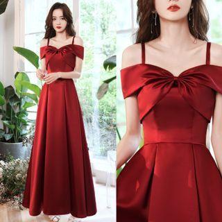 Cold-shoulder A-line Evening Gown / Cocktail Dress