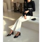 Cut-hem Boot-cut Pants
