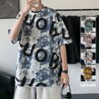 Elbow Sleeve Tie-dye T-shirt