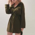 Dual-pocket Shirt Dress