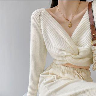 Details Twisted Knit Crop Top In 5 Colors