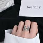 925 Sterling Silver Wings Open Ring Ring - One Size