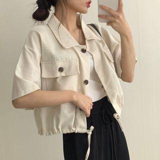 Short-sleeve Crop Shirt Jacket