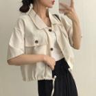 Short-sleeve Crop Shirt Jacket