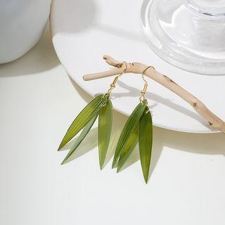 Leaf Acrylic Fringed Earring 1 Pair - E4538 - Green - One Size