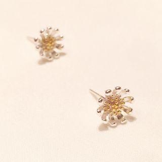 925 Sterling Silver Flower Stud Earring 1 Pair - S925 Silver Needle Earrings - One Size