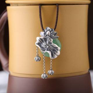 925 Sterling Silver Fringed Necklace As Shown In Figure - One Size