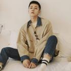 Lightweight Denim-trim Loose-fit Jacket