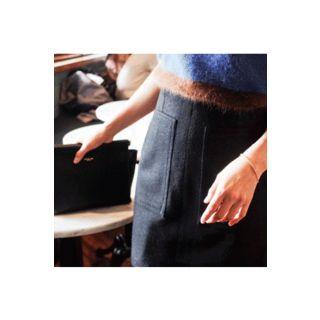 Dual-pocket Wool Blend Mini Skirt