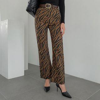 Boot-cut Zebra Cotton Pants