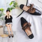 Bow Accent Pointed Toe Flat Mules