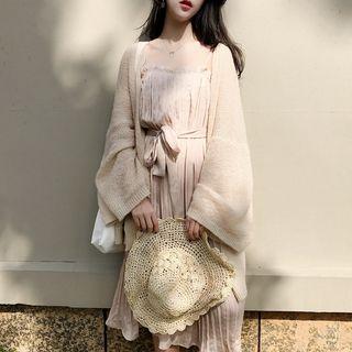Tie Waist Midi Spaghetti Strap Dress