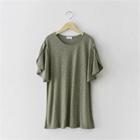 Round-neck Petal-sleeve T-shirt