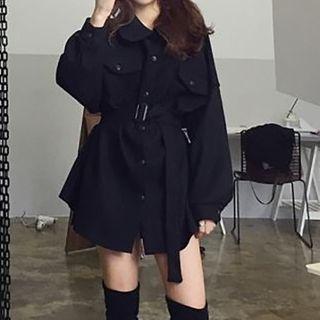 Fleece Puff-sleeve Coat