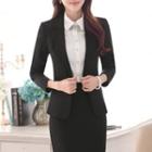 Plain Blazer / Skirt / Trousers / Blouse Set