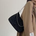 Plain Chain Shoulder Bag Black - One Size