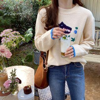 Dinosaur Print Woolen Sweater