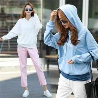 Batwing-sleeve Seam-trim Hoodie