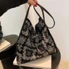 Paisley Print Nylon Tote Bag