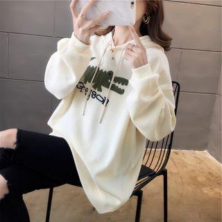 Long-sleeve Crocodile Embroidered Hoodie