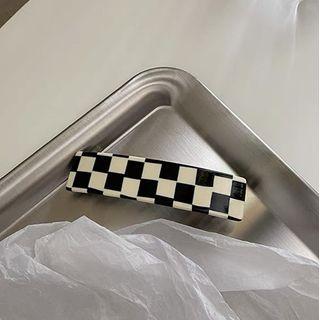 Check Hair Clip Black & White - One Size