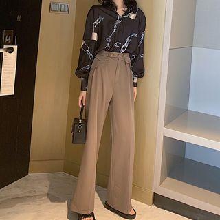 Chain Print Shirt / Wide-leg Pants