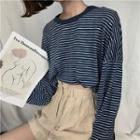Round-neck Striped Long-sleeve Top
