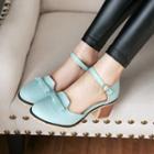 Bow Detail Block Heel Loafers