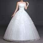 Strapless Mesh Wedding Ball Gown / Set
