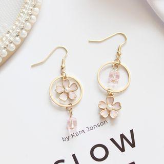 Non-matching Sakura & Cubic Bead Hook Earring