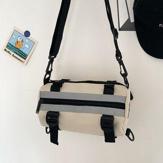 Nylon Contrast Color Barrel Crossbody Bag