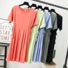 Tie-side Pleated A-line Dress