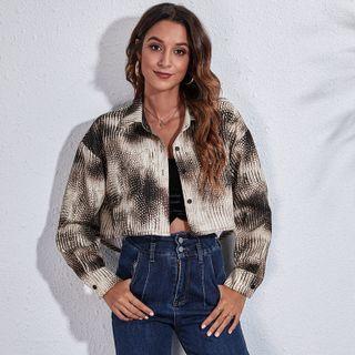 Python Print Cropped Shirt Jacket