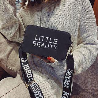 Faux-suede Lettering Crossbody Bag