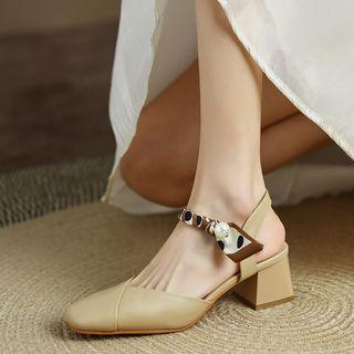 Block Heel Ankle Strap Mules