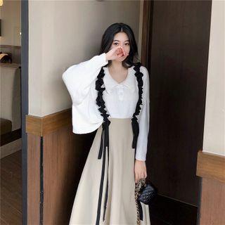 Knit Long-sleeve Top / A-line Skirt