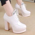 Lace-up Chunky-heel Platform Shoes