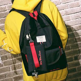 Couple Matching Canvas Backpack With Pouch