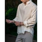 Open-placket Loose-fit Linen Shirt