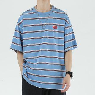 Striped T-shirt / Straight Leg Pants / Set